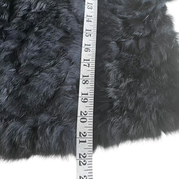 Metric Knits Fur Collection Black Rabbit Fur Chevron Mob Wife Coat Size Large - Picture 10 of 10
